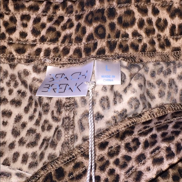 Beach Break Leopard Print Wide Leg Swim Pants NWT - Picture 3 of 8